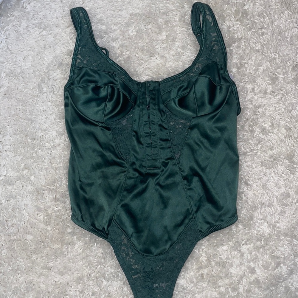 Emerald Green Satin Lace Corset